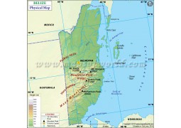 Belize Physical Map - Digital File