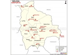 Bolivia Airports Map - Digital File