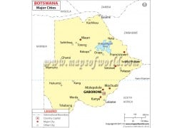 Botswana Cities Map - Digital File