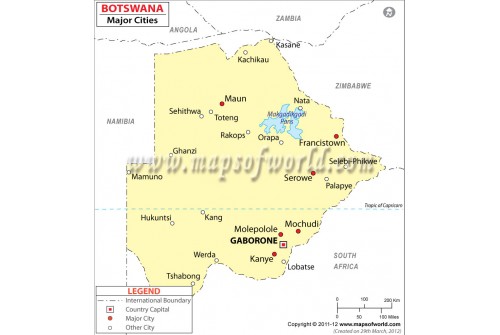 Botswana Cities Map