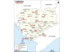 Cambodia Airports Map - Digital File