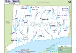 Connecticut Rivers Map - Digital File