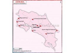 Costa Rica Honeymoon Destinations Map - Digital File