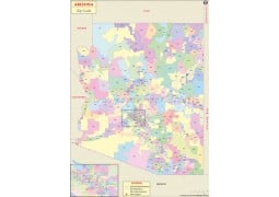Arizona Zip Code Map - Digital File