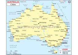 Australia Map with Cities - Digital File