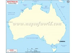 Australia Outline Map  - Digital File