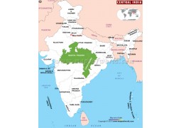 Central India Map - Digital File