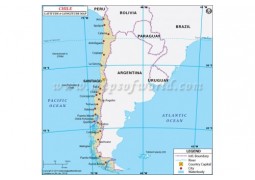 Chile Latitude and Longitude Map - Digital File