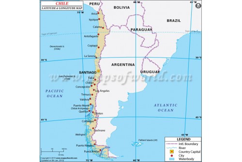 Chile Latitude and Longitude Map