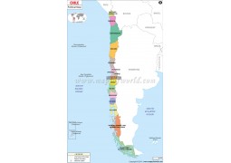 Chile Political Map  - Digital File
