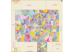 Colorado Zip Code Map - Digital File