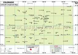 Colorado Latitude Longitude Map - Digital File