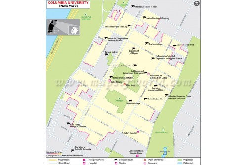 Columbia University in Manhattan New York Map