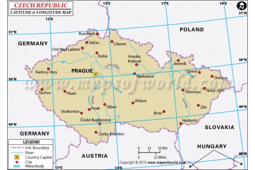 Czech Republic Latitude and Longitude Map
