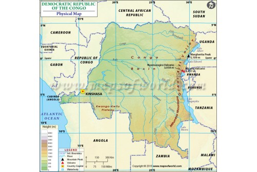 Democratic Republic of The Congo Physical Map