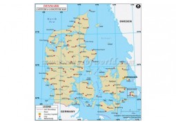 Denmark Latitude and Longitude Map - Digital File