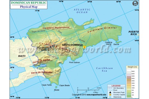 Dominican Republic Physical Map