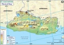 El Salvador Physical Map - Digital File