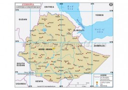Ethiopia Latitude and Longitude Map - Digital File