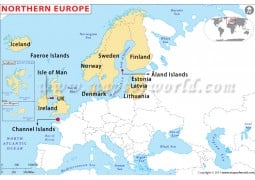 Europe Northern Region Map - Digital File