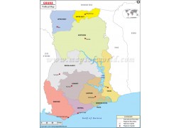 Political Map of Ghana - Digital File