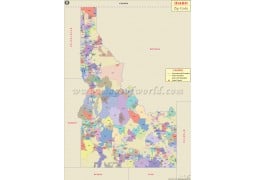 Idaho Zip Code Map - Digital File