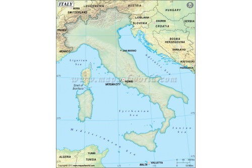 Italy Blank Map Green Background