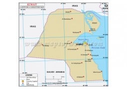 Kuwait Latitude and Longitude Map - Digital File