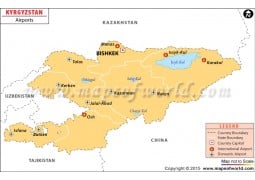 Kyrgyzstan Airport Map - Digital File