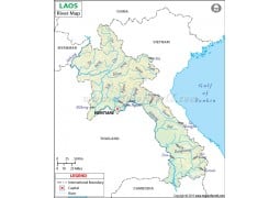Laos River Map - Digital File