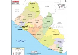 Political Map of Liberia - Digital File