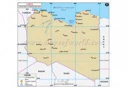 Libya Latitude and Longitude Map - Digital File