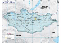 Mongolia Map with Cities - Digital File