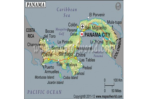 Panama Latitude and Longitude Map
