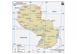 Paraguay Latitude and Longitude Map - Digital File