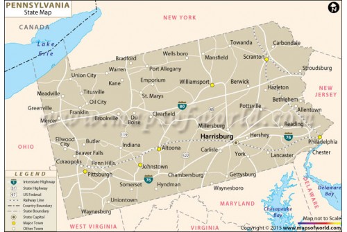 Pennsylvania State Map 