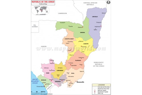 Republic Of Congo Political Map