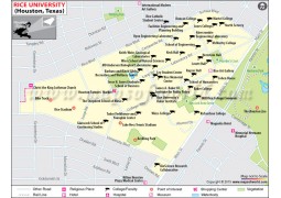 Rice University in Houston Texas Map - Digital File