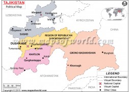 Political Map of Tajikistan - Digital File
