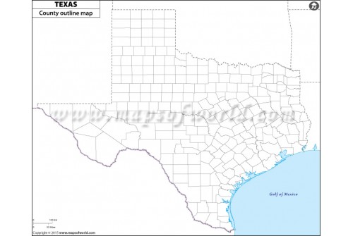 Texas County Outline Map