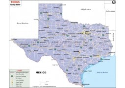 Texas Road Map  - Digital File