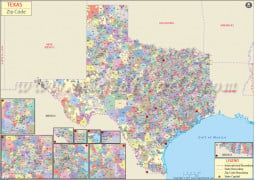 Texas Zip Code Map - Digital File