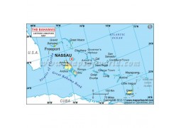 Bahamas Latitude and Longitude Map - Digital File