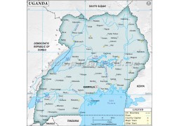 Uganda Physical Map, Gray - Digital File