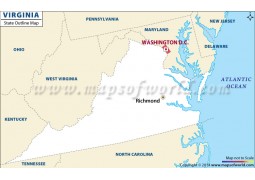 Virginia Outline Map - Digital File