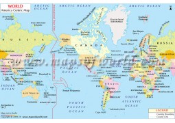 America Centric World Map - Digital File