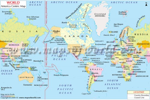 Buy America Centric World Map