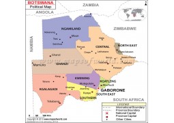 Political Map of Botswana - Digital File