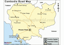 Cambodia Road Network Map