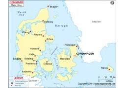 Denmark Map with Cities - Digital File